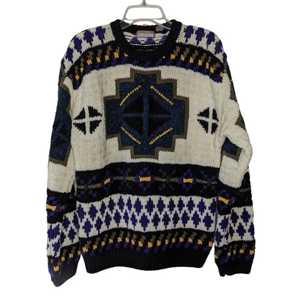 SATURDAYS GENERATION Vintage long sleeve Colorful Southwest Mens Sweater size‎ M - Picture 1 of 8